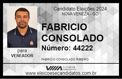 Candidato FABRICIO CONSOLADO 2024 - NOVA VENEZA - Eleições