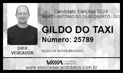 Candidato GILDO DO TAXI 2024 - SANTO ANTÔNIO DO DESCOBERTO - Eleições