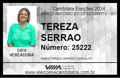 Candidato TEREZA SERRAO 2024 - SANTO ANTÔNIO DO DESCOBERTO - Eleições