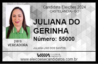 Candidato JULIANA DO GERINHA 2024 - CASTELÂNDIA - Eleições