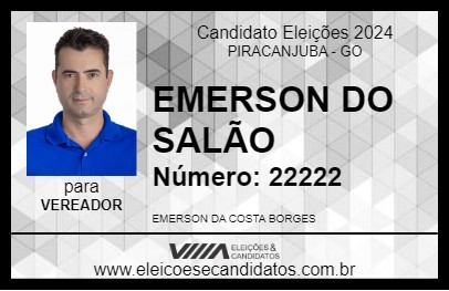 Candidato EMERSON DO SALÃO 2024 - PIRACANJUBA - Eleições