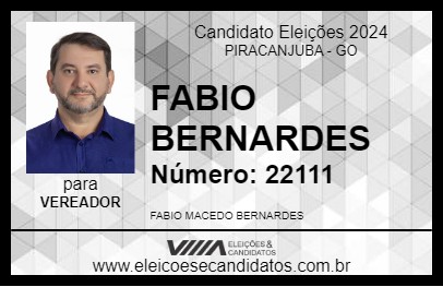 Candidato FABIO BERNARDES 2024 - PIRACANJUBA - Eleições