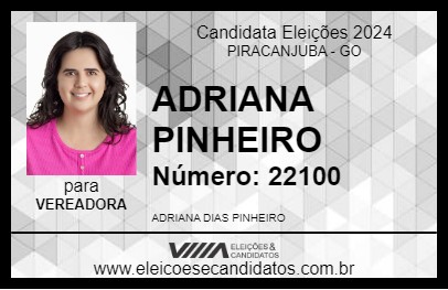 Candidato ADRIANA PINHEIRO 2024 - PIRACANJUBA - Eleições