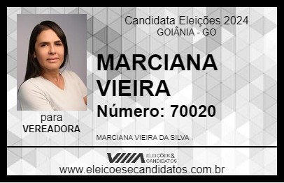 Candidato MARCIANA VIEIRA 2024 - GOIÂNIA - Eleições