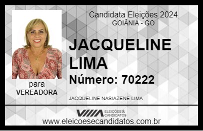 Candidato JACQUELINE LIMA 2024 - GOIÂNIA - Eleições