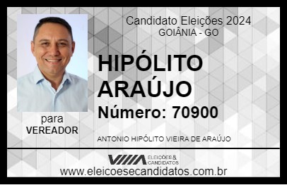 Candidato HIPÓLITO ARAÚJO 2024 - GOIÂNIA - Eleições