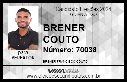 Candidato BRENER COUTO 2024 - GOIÂNIA - Eleições