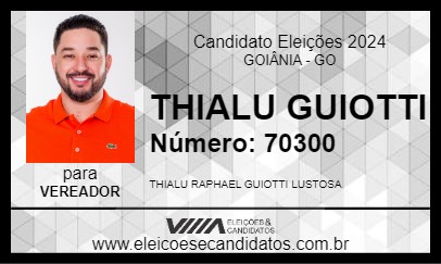 Candidato THIALU GUIOTTI 2024 - GOIÂNIA - Eleições