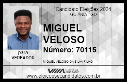 Candidato MIGUEL VELOSO 2024 - GOIÂNIA - Eleições