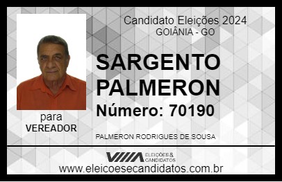 Candidato SARGENTO PALMERON 2024 - GOIÂNIA - Eleições