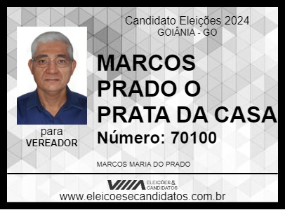 Candidato MARCOS PRADO O PRATA DA CASA 2024 - GOIÂNIA - Eleições