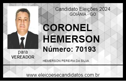 Candidato CORONEL HEMERSON 2024 - GOIÂNIA - Eleições