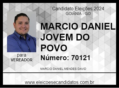 Candidato MARCIO DANIEL JOVEM DO POVO 2024 - GOIÂNIA - Eleições