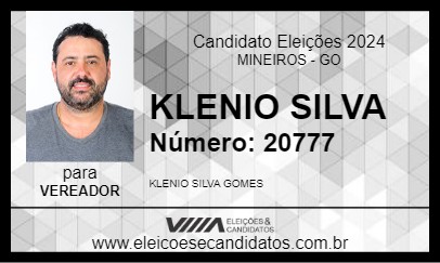 Candidato KLENIO SILVA 2024 - MINEIROS - Eleições