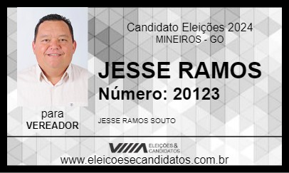 Candidato JESSE RAMOS 2024 - MINEIROS - Eleições