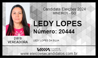 Candidato LEDY LOPES 2024 - MINEIROS - Eleições