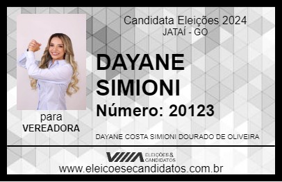 Candidato DAYANE SIMIONI 2024 - JATAÍ - Eleições