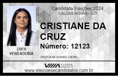 Candidato CRISTIANE DA CRUZ 2024 - CALDAS NOVAS - Eleições