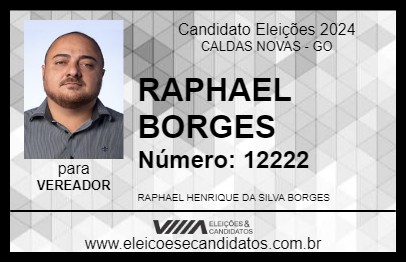 Candidato RAPHAEL BORGES 2024 - CALDAS NOVAS - Eleições