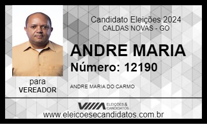 Candidato ANDRE MARIA 2024 - CALDAS NOVAS - Eleições