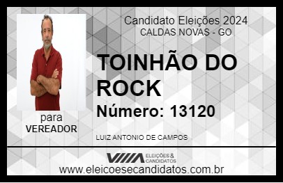 Candidato TOINHÃO DO ROCK 2024 - CALDAS NOVAS - Eleições