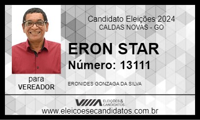 Candidato ERON STAR 2024 - CALDAS NOVAS - Eleições