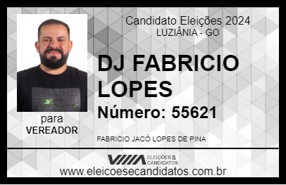 Candidato DJ FABRICIO LOPES 2024 - LUZIÂNIA - Eleições