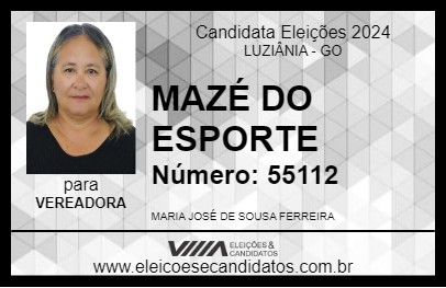 Candidato MAZÉ DO ESPORTE 2024 - LUZIÂNIA - Eleições