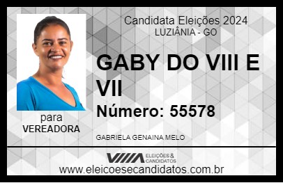 Candidato GABY DO VIII E VII 2024 - LUZIÂNIA - Eleições