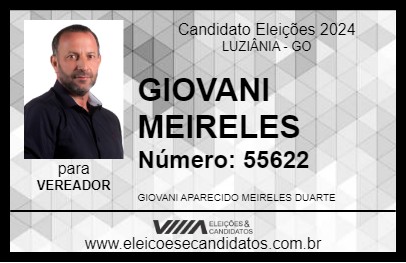 Candidato GIOVANI MEIRELES 2024 - LUZIÂNIA - Eleições