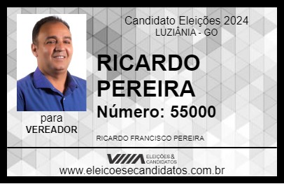 Candidato RICARDO PEREIRA 2024 - LUZIÂNIA - Eleições