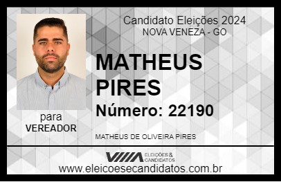 Candidato MATHEUS PIRES 2024 - NOVA VENEZA - Eleições