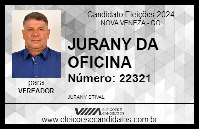 Candidato JURANY DA OFICINA 2024 - NOVA VENEZA - Eleições