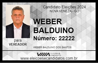 Candidato WEBER BALDUINO 2024 - NOVA VENEZA - Eleições