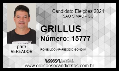 Candidato GRILLUS 2024 - SÃO SIMÃO - Eleições