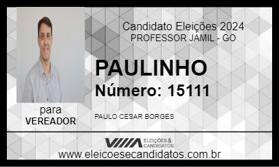 Candidato PAULINHO 2024 - PROFESSOR JAMIL - Eleições