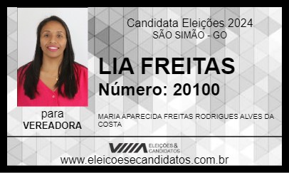 Candidato LIA FREITAS 2024 - SÃO SIMÃO - Eleições