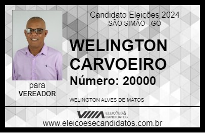 Candidato WELINGTON CARVOEIRO 2024 - SÃO SIMÃO - Eleições