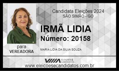 Candidato IRMÃ LIDIA 2024 - SÃO SIMÃO - Eleições