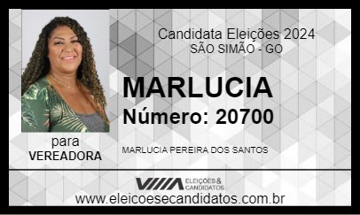 Candidato MARLUCIA 2024 - SÃO SIMÃO - Eleições