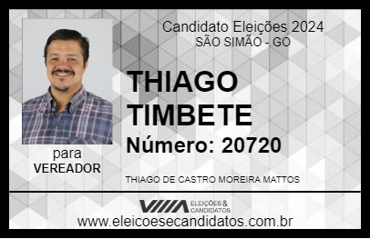 Candidato THIAGO TIMBETE 2024 - SÃO SIMÃO - Eleições