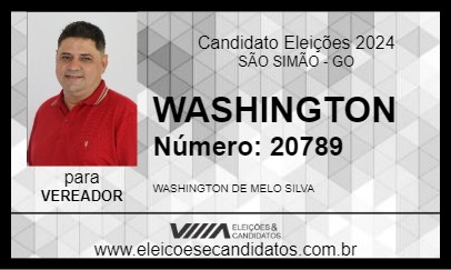 Candidato WASHINGTON 2024 - SÃO SIMÃO - Eleições