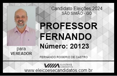 Candidato PROFESSOR FERNANDO 2024 - SÃO SIMÃO - Eleições