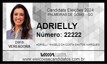 Candidato ADRIELLY 2024 - PALMEIRAS DE GOIÁS - Eleições