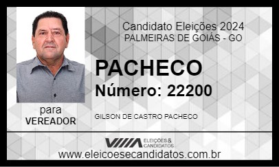 Candidato PACHECO 2024 - PALMEIRAS DE GOIÁS - Eleições