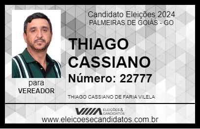 Candidato THIAGO CASSIANO 2024 - PALMEIRAS DE GOIÁS - Eleições