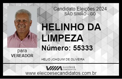 Candidato HELINHO DA LIMPEZA 2024 - SÃO SIMÃO - Eleições