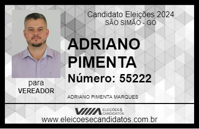 Candidato ADRIANO PIMENTA 2024 - SÃO SIMÃO - Eleições