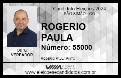 Candidato ROGERIO PAULA 2024 - SÃO SIMÃO - Eleições