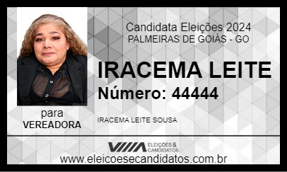 Candidato IRACEMA LEITE 2024 - PALMEIRAS DE GOIÁS - Eleições